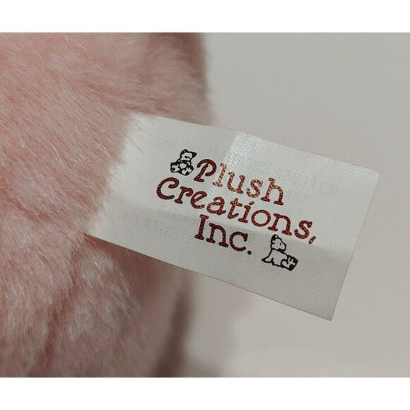 Plush Creations Pink Bunny Rabbit Floral Hat Stuffed Animal 1998 Easter 8" - Picture 7 of 9